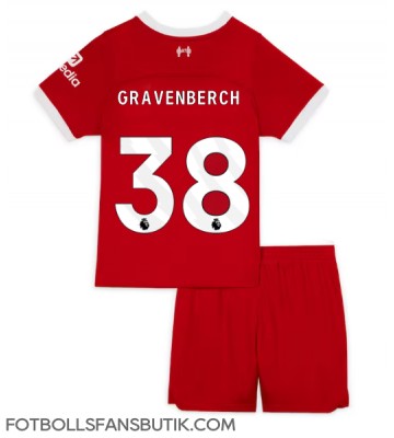 Liverpool Ryan Gravenberch #38 Replika Hemmatröja Barn 2023-24 Kortärmad (+ Korta byxor)